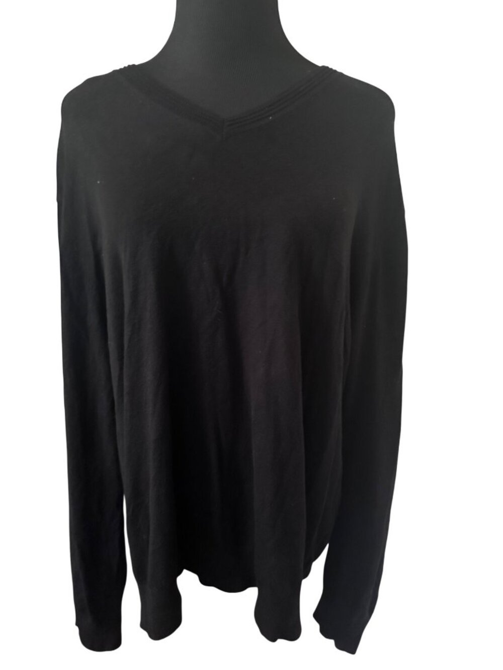 Tasso Elba black v-neck sweater size L